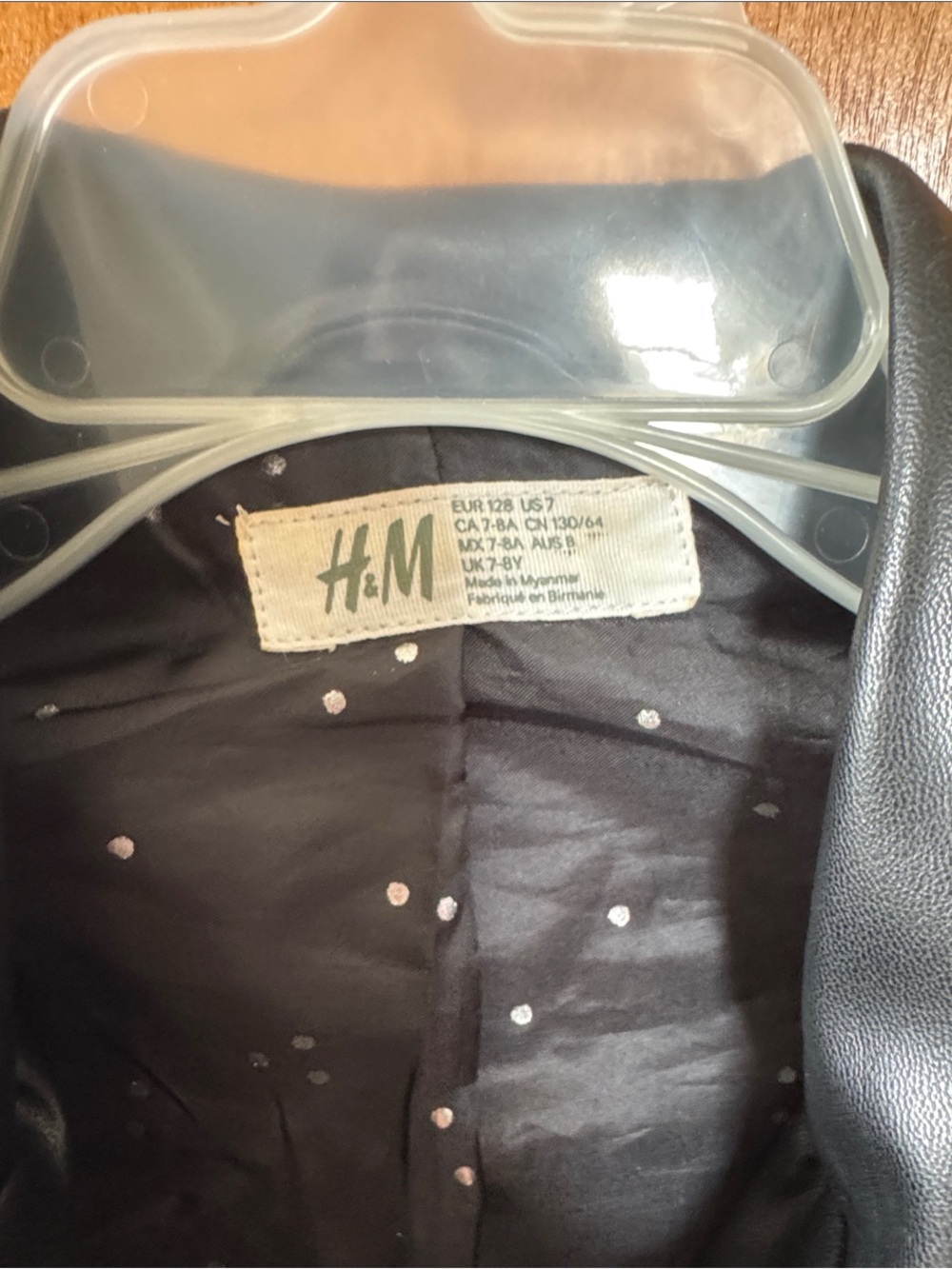 H&M Kids Black Faux Leather Moto Jacket - Picture 3 of 3